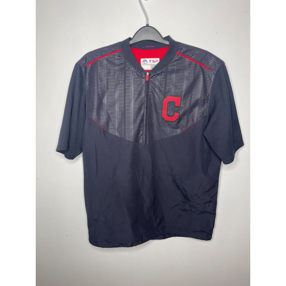 Cleveland Indians Guardians Majestic 1/4 Zip Windbreaker Mens Size Medium